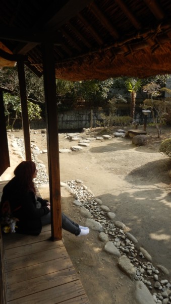 Sitting in the Japanese Garden behind the house