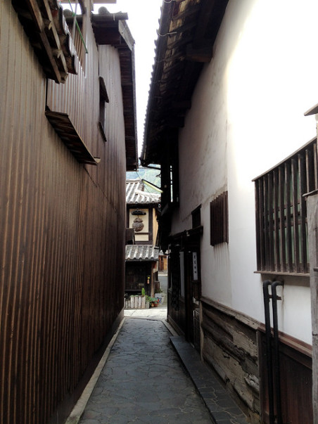 stone lantern by the trail