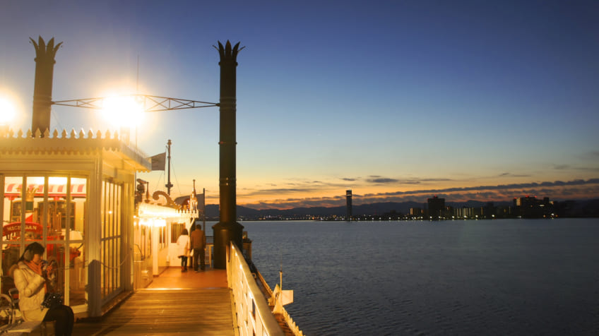Lake Biwa cruise at night