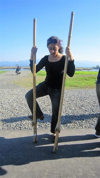 Traditional bamboo stilts