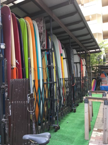 surfboards lined up