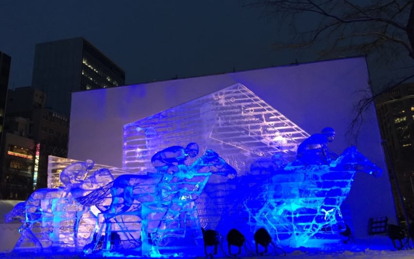 Ice sculpture sponsored by JRA (Japan Racing Association