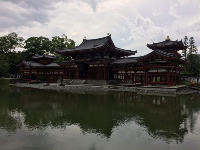 Byodo-in Temple with pond in front