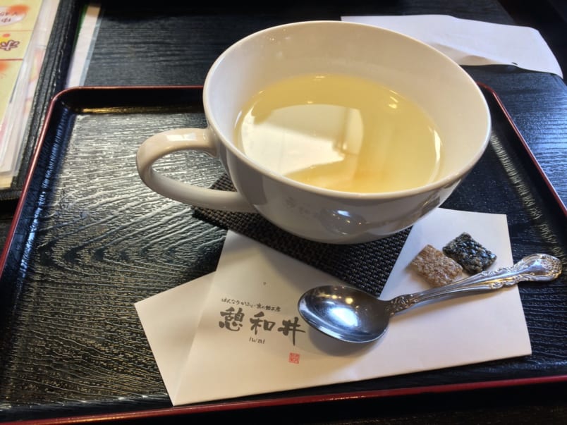 Cup of tea and Japanese snacks