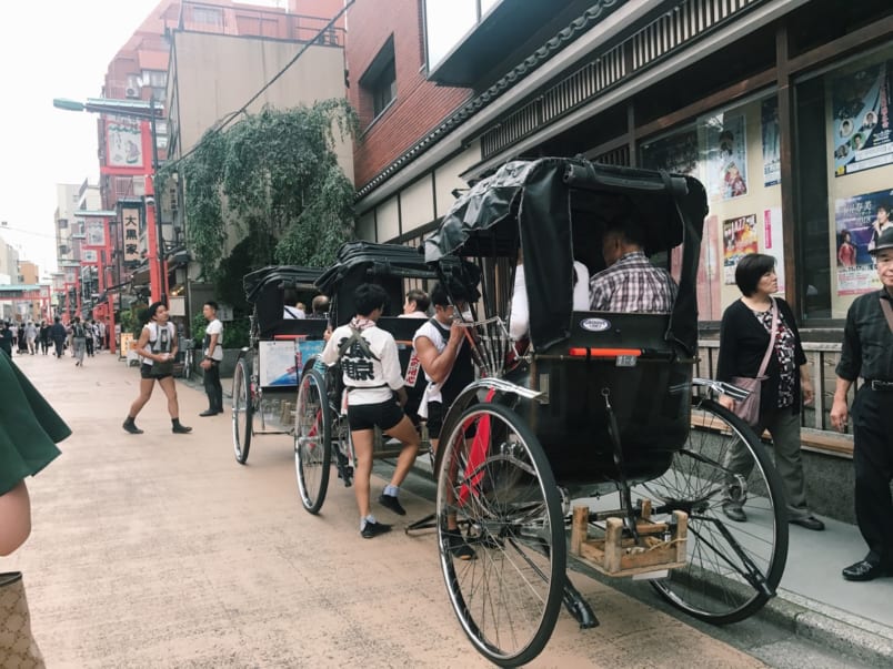 Jinrikisha parked on the street