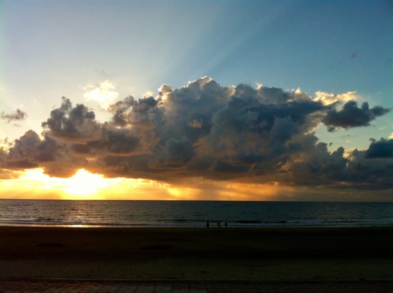 Sunset over the Sea of Japan seen from Nikaho, Akita prefecture