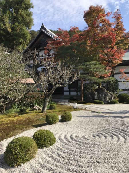 Concentric circles in the gravel of the garden at Enkoji Temple in Kyoto