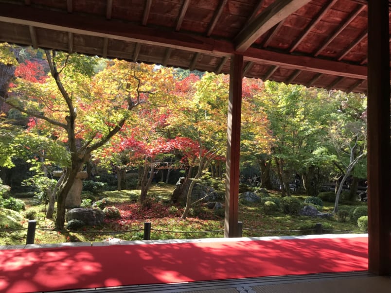 Enkoji temple garden with autumn colors